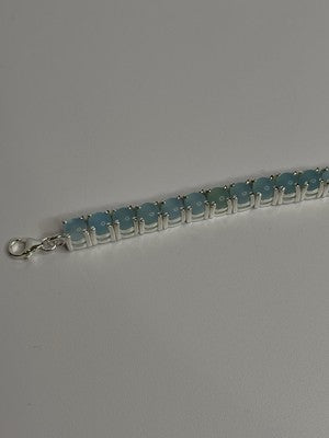 925 Sterling Silver Blue Moonstone Bracelet Length Min 7.5 Inch Max 8.5 Inch