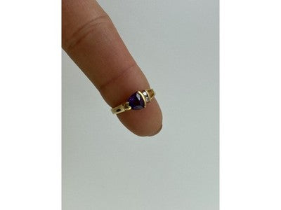 14K Yellow Gold Tourmaline & Diamonds Ring Size 3