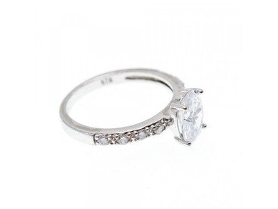 925 Sterling Silver CZ Ring Size 9.5