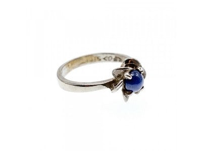 925 Sterling Silver Star Sapphire Ring Size 5.5