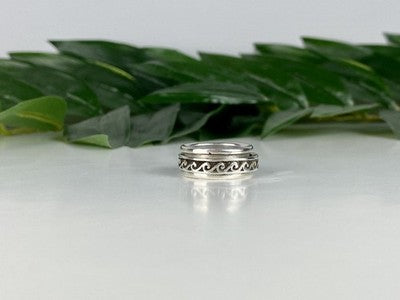 Vintage 925 Sterling Silver Spinner Band Ring Size 6.75