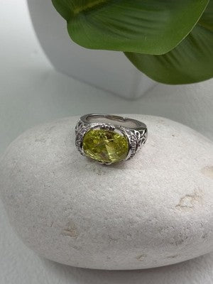 Shiny 925 Sterling Silver Cz Ring Size 7