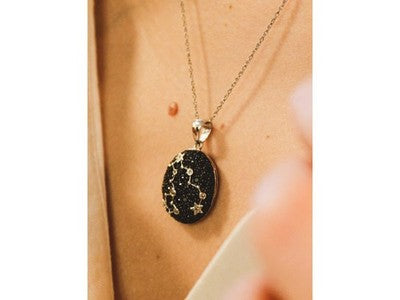 925 Sterling Silver Black & White Spinel Chain With Pendant