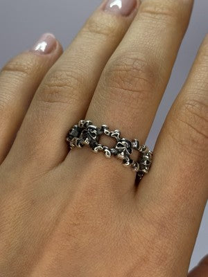 925 Sterling Silver Skull Ring Size 10.5