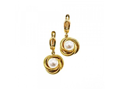 925 Sterling Silver Gold Plated Imitation Pearls Set