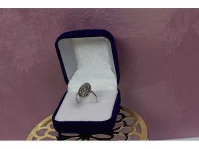 925 Sterling Silver Marcasites Ring Size 6.5