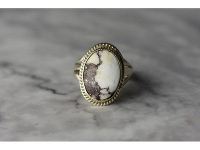 Vintage 925 Sterling Silver Moss Agate Ring Size 5.5