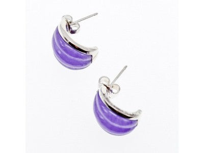 925 Sterling Silver Agate Stud Earrings