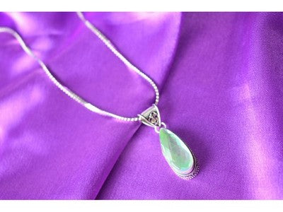 925 Sterling Silver Jewelry Glass Chain with Pendant