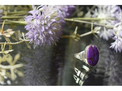 925 Sterling Silver Sodalite Ring Size 6.5
