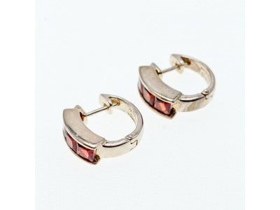 925 Sterling Silver Garnet Earrings