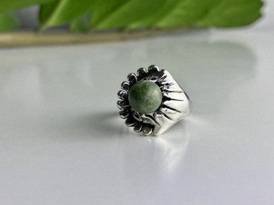925 Sterling Silver Jasper Ring Size 6.5