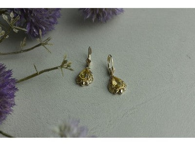 925 Sterling Silver Yellow Tourmaline Earrings