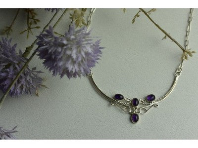 925 Sterling Silver Iolite Necklace