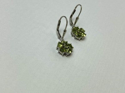 925 Sterling Silver Tsavorite "Flowers" Earrings