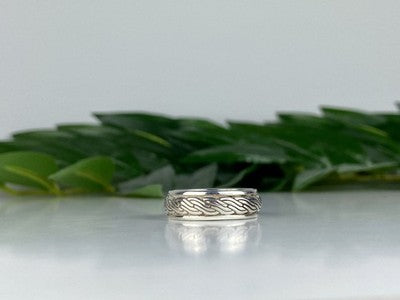 Men'S 925 Sterling Silver Band Ring Size 12.5