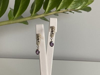 Vintage 925 Sterling Silver Tourmaline Earrings