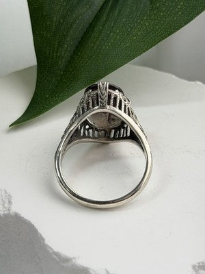 925 Sterling Silver Brown Tourmaline Ring Size 7