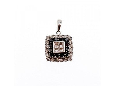 14K White Gold Sapphires & Diamonds Pendant