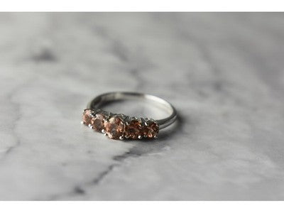 925 Sterling Silver Hessonite Ring Size 8