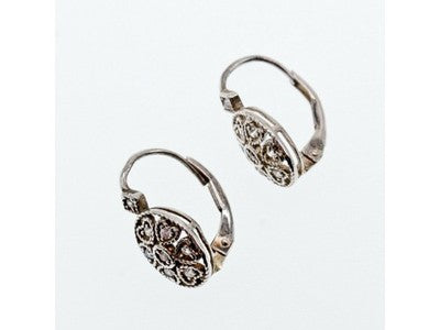 Vintage 925 Sterling Silver CZ Earrings