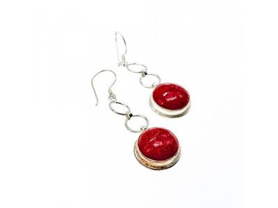 925 Sterling Silver Red Jasper Earrings