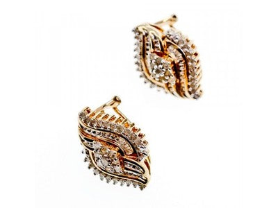 925 Sterling Silver Gold Plated White Topaz Earrings