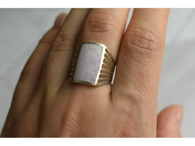 925 Sterling Silver Pink Mother OF Pearl Ring Size 8