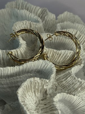 Gold Plated Earrings Length 1.25 Inch