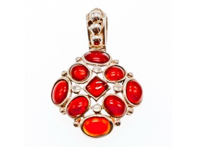925 Sterling Silver Carnelian Pendant