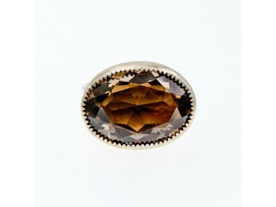 Vintage 925 Sterling Silver Hessonite Ring Size 6.5