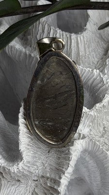 Vintage 925 Sterling Silver Pyritized Ammonite Pendant