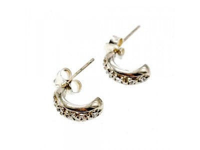925 Sterling Silver White CZ Stud Earrings