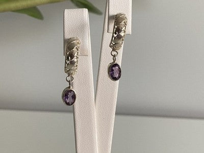 Vintage 925 Sterling Silver Tourmaline Earrings