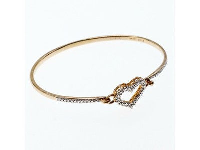 925 Sterling Silver Gold Plated "Heart" Bracelet