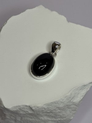 925 Sterling Silver Black Onyx Pendant Length 1.2 Inch