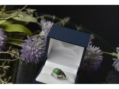 925 Sterling Silver Green Turquoise Ring Size 7.5 Mexico