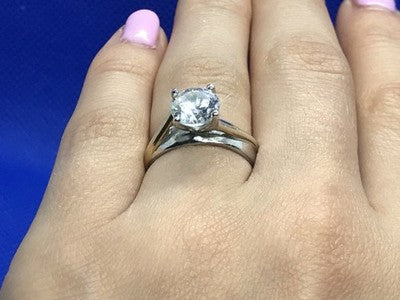 925 Sterling Silver CZ Ring Size 6.5