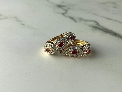925 Sterling Silver Gold Plated Pink Topaz Earrings