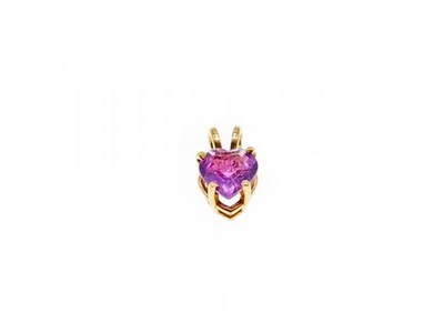 14K Yellow Gold Amethyst Heart Pendant