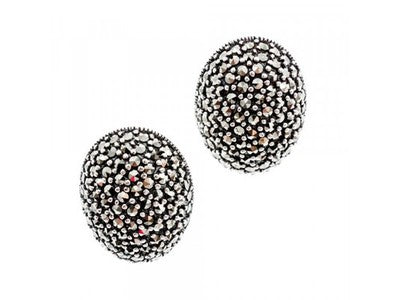 925 Sterling Silver Marcasites Stud Earrings