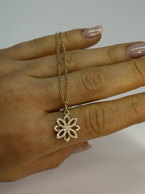 PANDORA 14K 585 YELLOW GOLD CZ NECKLACE LENGTH 23 INCH