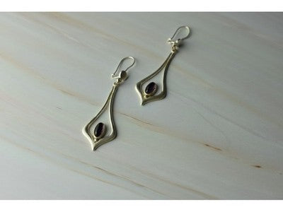 925 Sterling Silver Amethyst Earrings