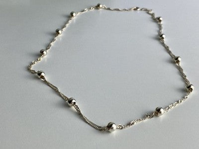 925 Sterling Silver Necklace Italy 17.7 In
