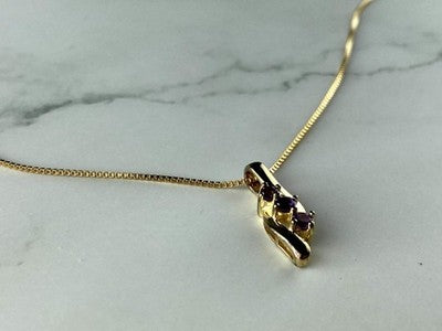 925 Sterling Silver Gold Plated Tanzanite Chain With Pendant
