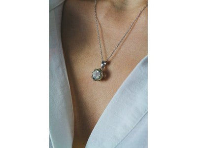 925 Sterling Silver Citrine Chain With Pendant