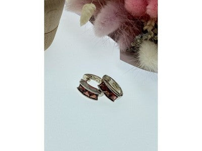 925 Sterling Silver Garnet Earrings