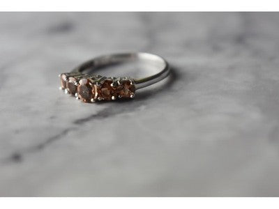 925 Sterling Silver Hessonite Ring Size 8