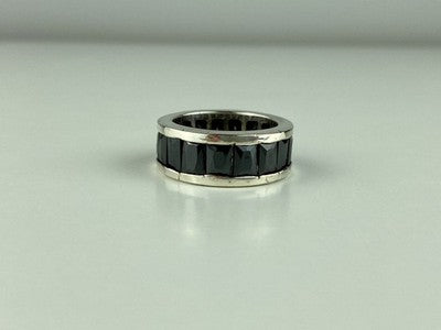925 Sterling Silver Blue CZ Ring Size 7.5