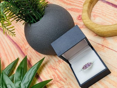 925 Sterling Silver Amethyst Ring Size 7